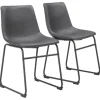 Dining Chairs-Kirkland's Home Faux Leather Sloped Dining Chairs, Set Of 2 Gray