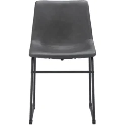 Dining Chairs-Kirkland's Home Faux Leather Sloped Dining Chairs, Set Of 2 Gray