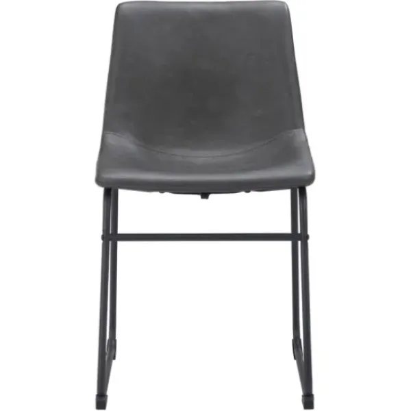 Dining Chairs-Kirkland's Home Faux Leather Sloped Dining Chairs, Set Of 2 Gray