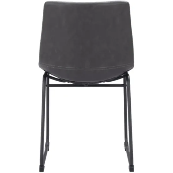 Dining Chairs-Kirkland's Home Faux Leather Sloped Dining Chairs, Set Of 2 Gray
