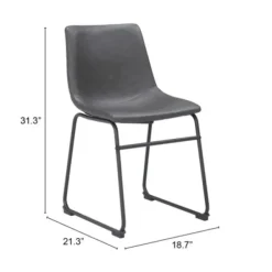 Dining Chairs-Kirkland's Home Faux Leather Sloped Dining Chairs, Set Of 2 Gray