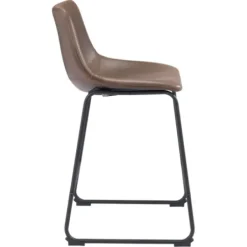 Bar Stools & Counter Height Stools-Kirkland's Home Faux Leather Sloped 2-Pc. Counter Stool Set Brown