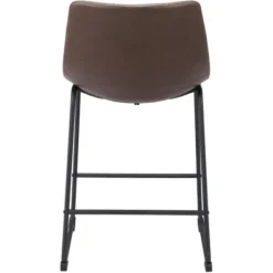 Bar Stools & Counter Height Stools-Kirkland's Home Faux Leather Sloped 2-Pc. Counter Stool Set Brown