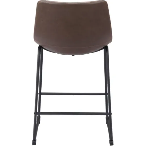 Bar Stools & Counter Height Stools-Kirkland's Home Faux Leather Sloped 2-Pc. Counter Stool Set Brown