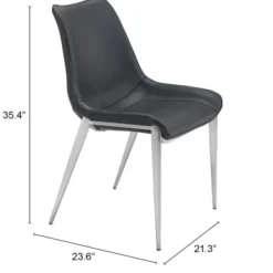 Dining Chairs-Kirkland's Home Faux Leather Stitch Dining Chairs, Set Of 2 Black