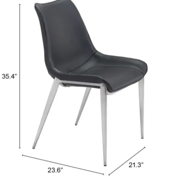 Dining Chairs-Kirkland's Home Faux Leather Stitch Dining Chairs, Set Of 2 Black