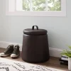 Benches & Ottomans-Kirkland's Home Faux Leather Top Handle Storage Ottoman Brown
