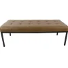 Benches & Ottomans-Kirkland's Home Faux Leather Tufted Button Bench Brown