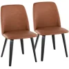 Dining Chairs-Kirkland's Home Faux Leather Wood Dining Chairs, Set Of 2 Brown