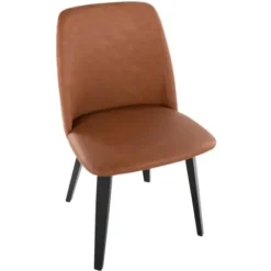Dining Chairs-Kirkland's Home Faux Leather Wood Dining Chairs, Set Of 2 Brown