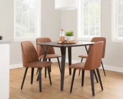 Dining Chairs-Kirkland's Home Faux Leather Wood Dining Chairs, Set Of 2 Brown
