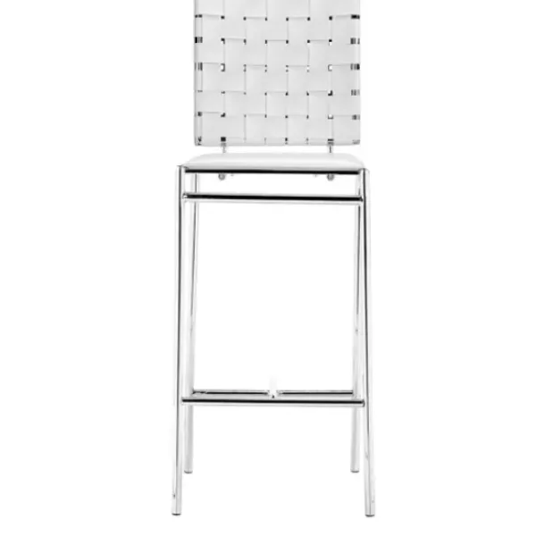 Bar Stools & Counter Height Stools-Kirkland's Home Faux Leather Woven Counter Stools, Set Of 2 White