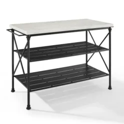 Kitchen Islands & Bar Carts-Kirkland's Home Faux Marble Top 3-Tier Melody Kitchen Island