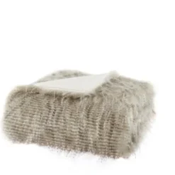 Blankets & Throws-Kirkland's Home Faux Mink Fur Throw Tan