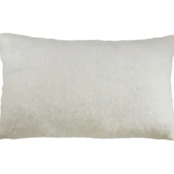 Pillows-Kirkland's Home Faux Mohair Lumbar Pillow Ivory