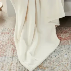 Blankets & Throws-Kirkland's Home Faux Sheared Mink Throw Ivory