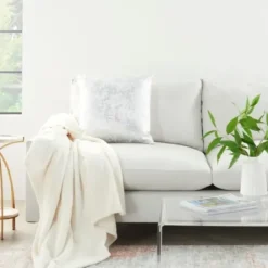 Blankets & Throws-Kirkland's Home Faux Sheared Mink Throw Ivory