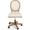 Office Furniture-Kirkland's Home Felix Upholstered Swivel Office Chair Ivory