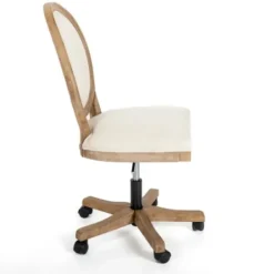 Office Furniture-Kirkland's Home Felix Upholstered Swivel Office Chair Ivory