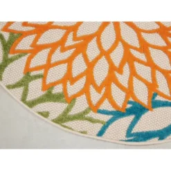 Outdoor Rugs-Kirkland's Home Fern Leaves Indoor/Outdoor Area Rug, 2X7 Blue