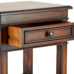Accent & End Tables-Kirkland's Home Fir Wood Tiered Side Table Brown