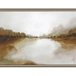 Framed Art-Kirkland's Home Firestone Lake View Framed Canvas Art Print Brown/Gray