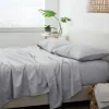 Bed Sheets-Kirkland's Home Flannel Cotton 4-Pc. Queen Bed Sheet Set Gray
