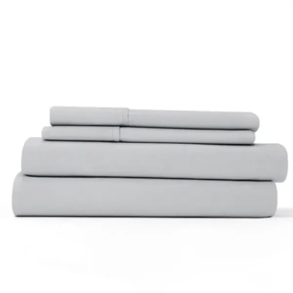 Bed Sheets-Kirkland's Home Flannel Cotton 4-Pc. Queen Bed Sheet Set Gray