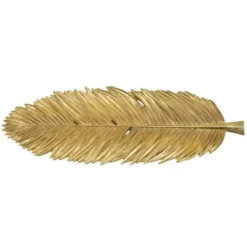 Decorative Trays-Kirkland's Home Flat Feather Tray Gold