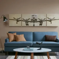 Canvas Art-Kirkland's Home Flight Design Canvas Art Prints, Set Of 3 Tan/Black