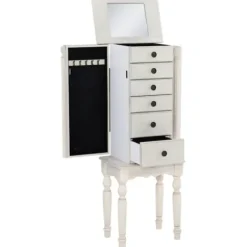 Dressers & Chests-Kirkland's Home Flip Top 5-Drawer Wood Armoire White