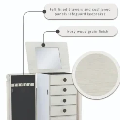 Dressers & Chests-Kirkland's Home Flip Top 5-Drawer Wood Armoire White