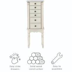 Dressers & Chests-Kirkland's Home Flip Top 5-Drawer Wood Armoire White