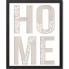 Wall Quotes & Signs-Kirkland's Home Floral Home Black Framed Canvas Art Print Black/White/Gray