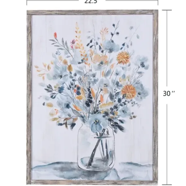 Framed Art-Kirkland's Home Floral In A Jar I Framed Wall Art Print Gray