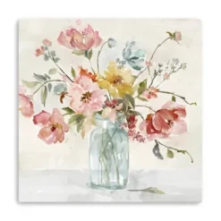 Canvas Art-Kirkland's Home Floral In Transparent Bottle Canvas Art Print White
