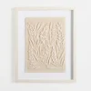 Framed Art-Kirkland's Home Floral On Glass And Natural Linen Framed Art Print White/Tan