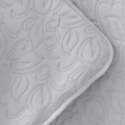 Quilts-Kirkland's Home Floral Stitch 3-Pc. King Quilt Set Gray