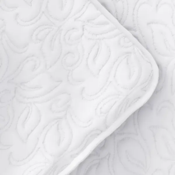 Quilts-Kirkland's Home Floral Stitch 2-Pc. Twin Quilt Set White