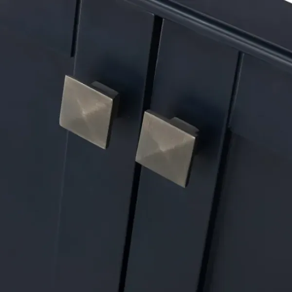 Bathroom Furniture-Kirkland's Home Florence Navy Wood Backsplash Sink Vanity Blue
