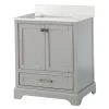Bathroom Furniture-Kirkland's Home Florence Wood Backsplash Sink Vanity Gray