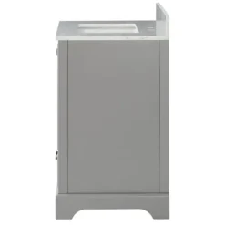 Bathroom Furniture-Kirkland's Home Florence Wood Backsplash Sink Vanity Gray