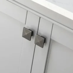 Bathroom Furniture-Kirkland's Home Florence Wood Backsplash Sink Vanity Gray