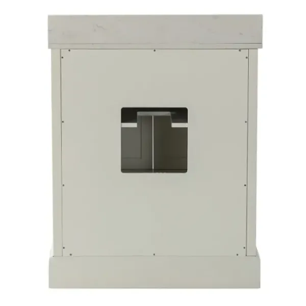 Bathroom Furniture-Kirkland's Home Florence Wood Backsplash Sink Vanity White