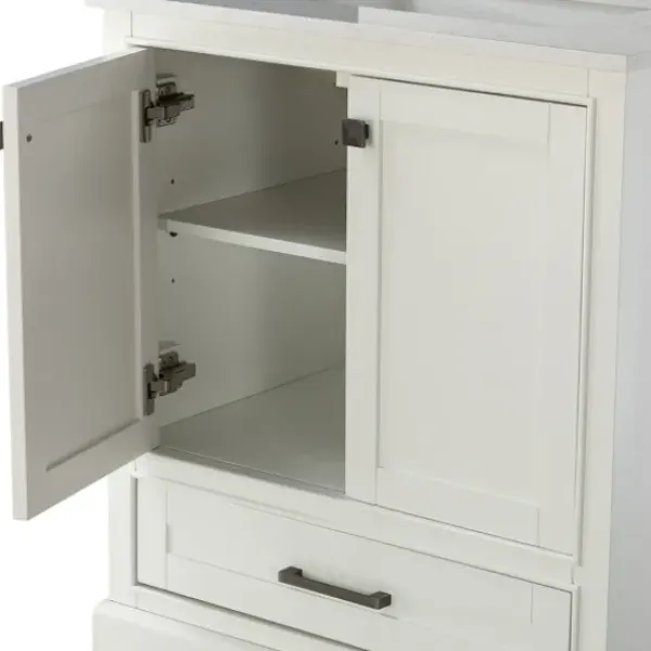 Bathroom Furniture-Kirkland's Home Florence Wood Backsplash Sink Vanity White