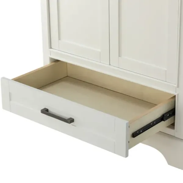 Bathroom Furniture-Kirkland's Home Florence Wood Backsplash Sink Vanity White