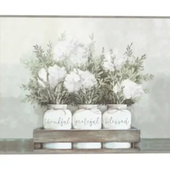Canvas Art-Kirkland's Home Flower Jars Framed Canvas Art Print White
