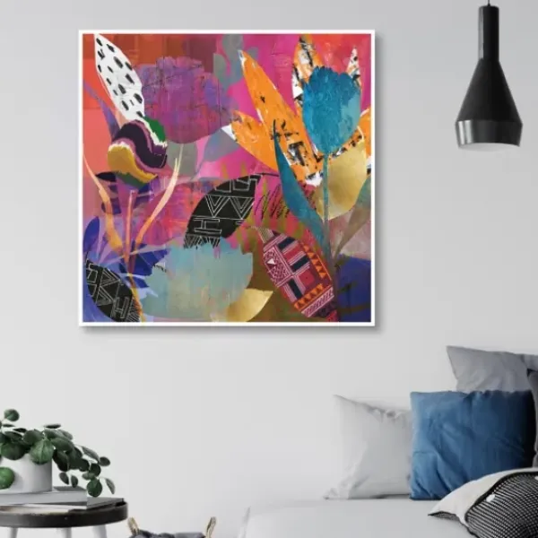 Framed Art-Kirkland's Home Flower Power Passion Framed Canvas Art Print Multi
