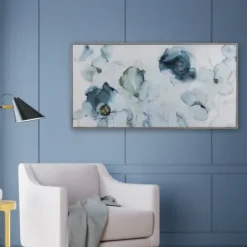 Framed Art-Kirkland's Home Flowering Indigo Floral Framed Art Print Blue/White/Black