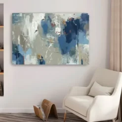 Canvas Art-Kirkland's Home Fluttered Giclee Canvas Art Print Gray/Blue